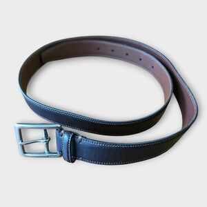 Coach Mens 36 Dark Brown Calfskin Leather Belt Brass Buckle 3752 Handcrafted